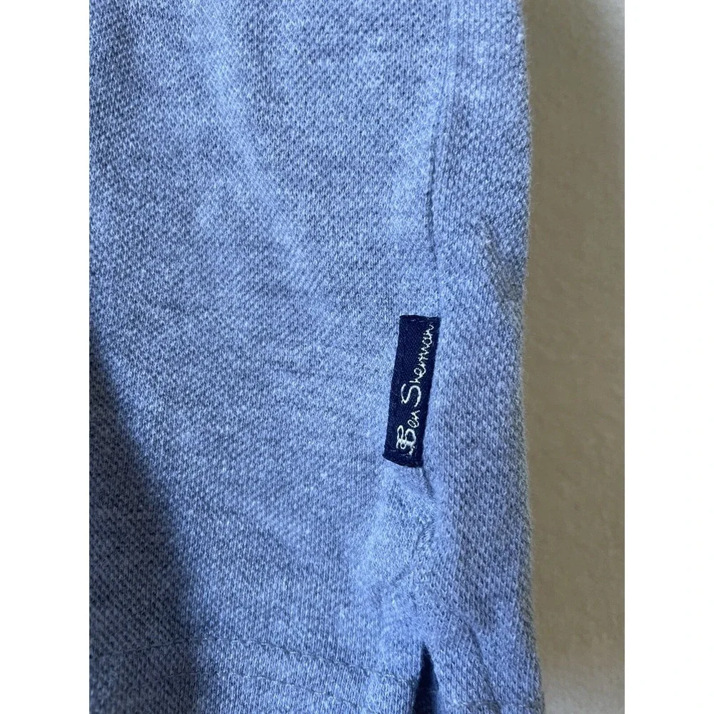 Ben Sherman Light Gray‎ Polo Shirt Boy Size Large 14/16 Preppy Collar Buttons